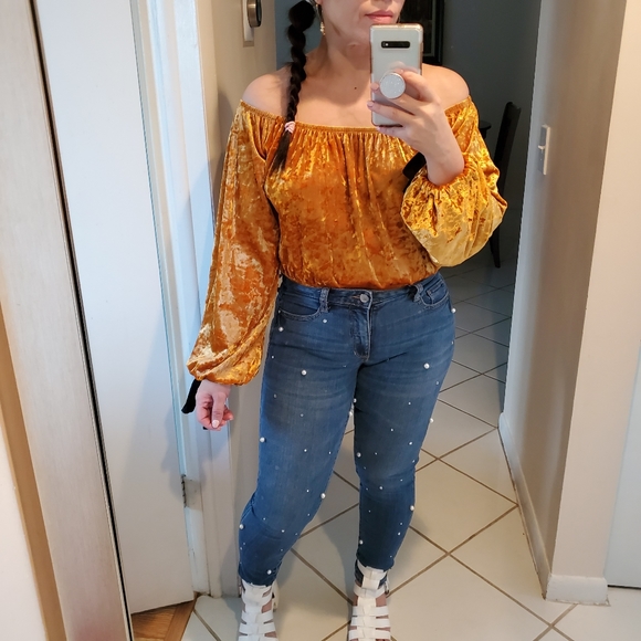 FOREVER 21 VELVET CROP TOP - Picture 7 of 8